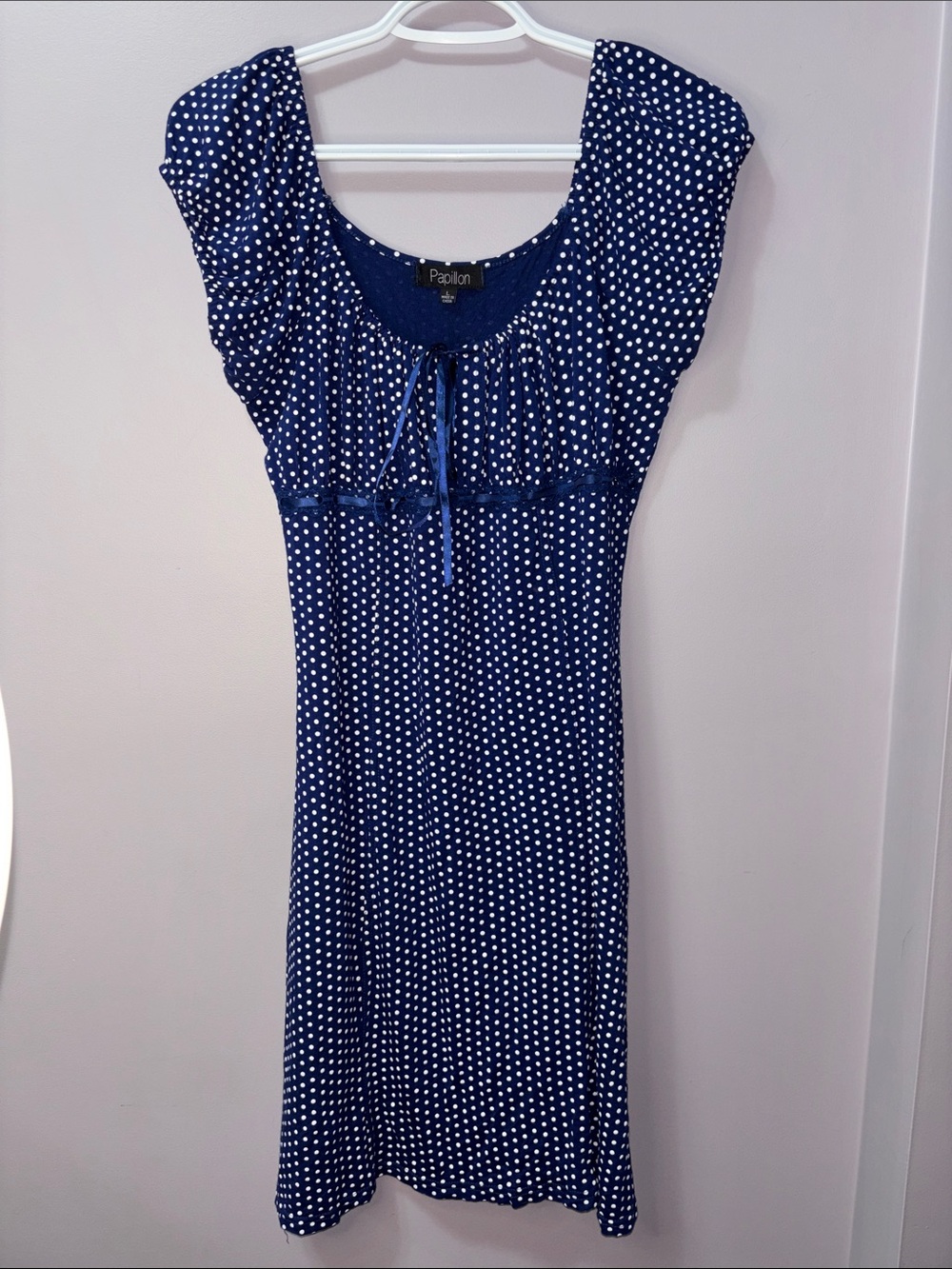 Papillon Navy and White Polka Dot Mini Dress